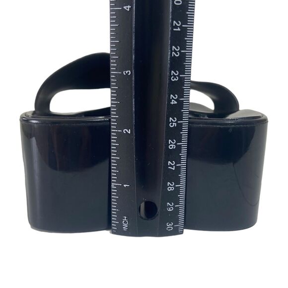 Qupid Stacie Open Toe Sandals Heeled Clogs Women's Size 6  Black PVC Platform - Picture 10 of 11